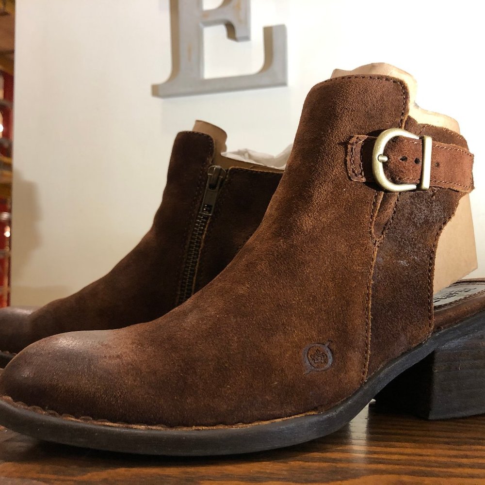 Born Margrit Suede Leather Sling Back Bootie